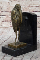 Salvador Dali Pelican Bookends Bronze Bird Lover Sculpture