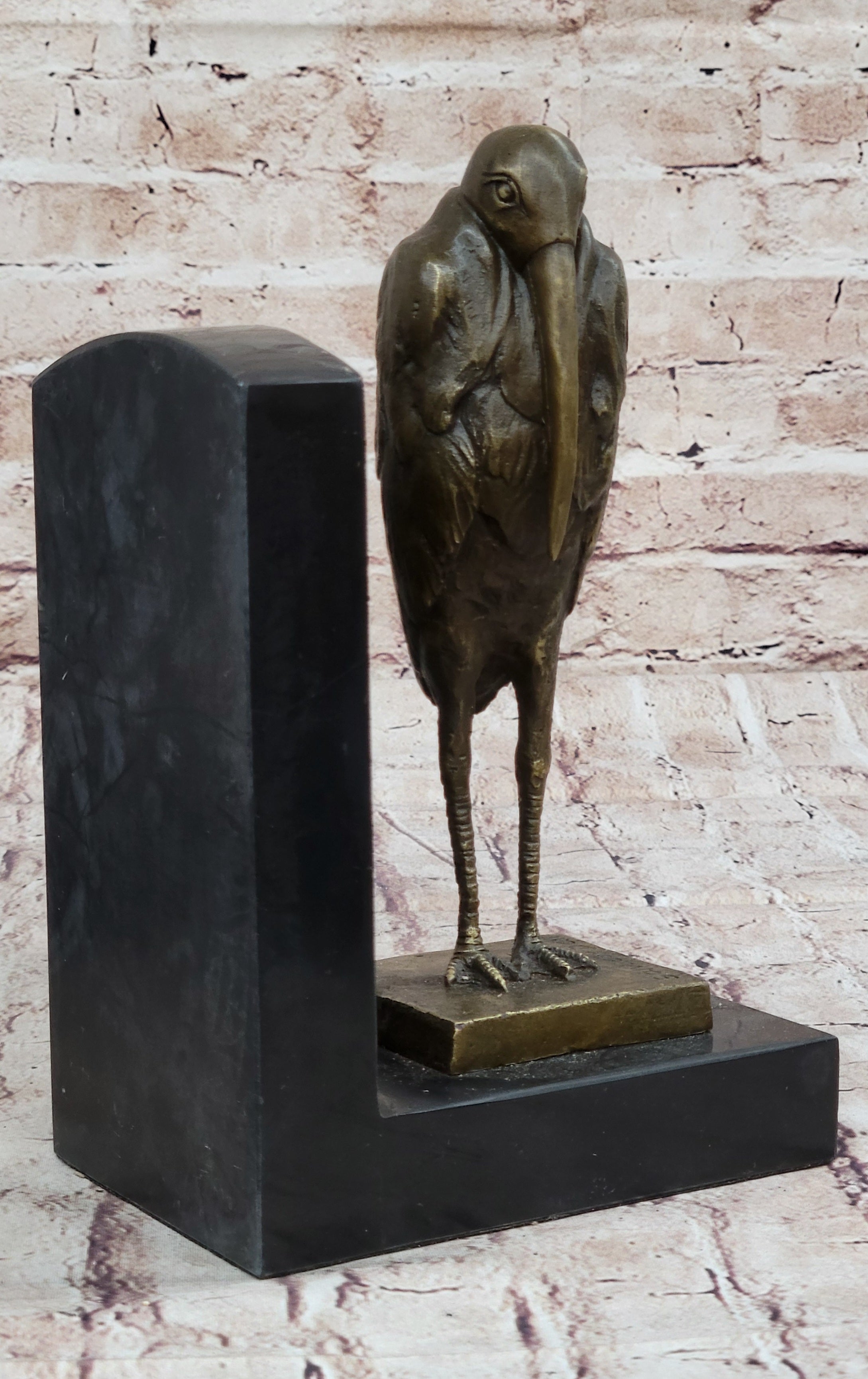 Salvador Dali Pelican Bookends Bronze Bird Lover Sculpture