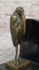 Salvador Dali Pelican Bookends Bronze Bird Lover Sculpture