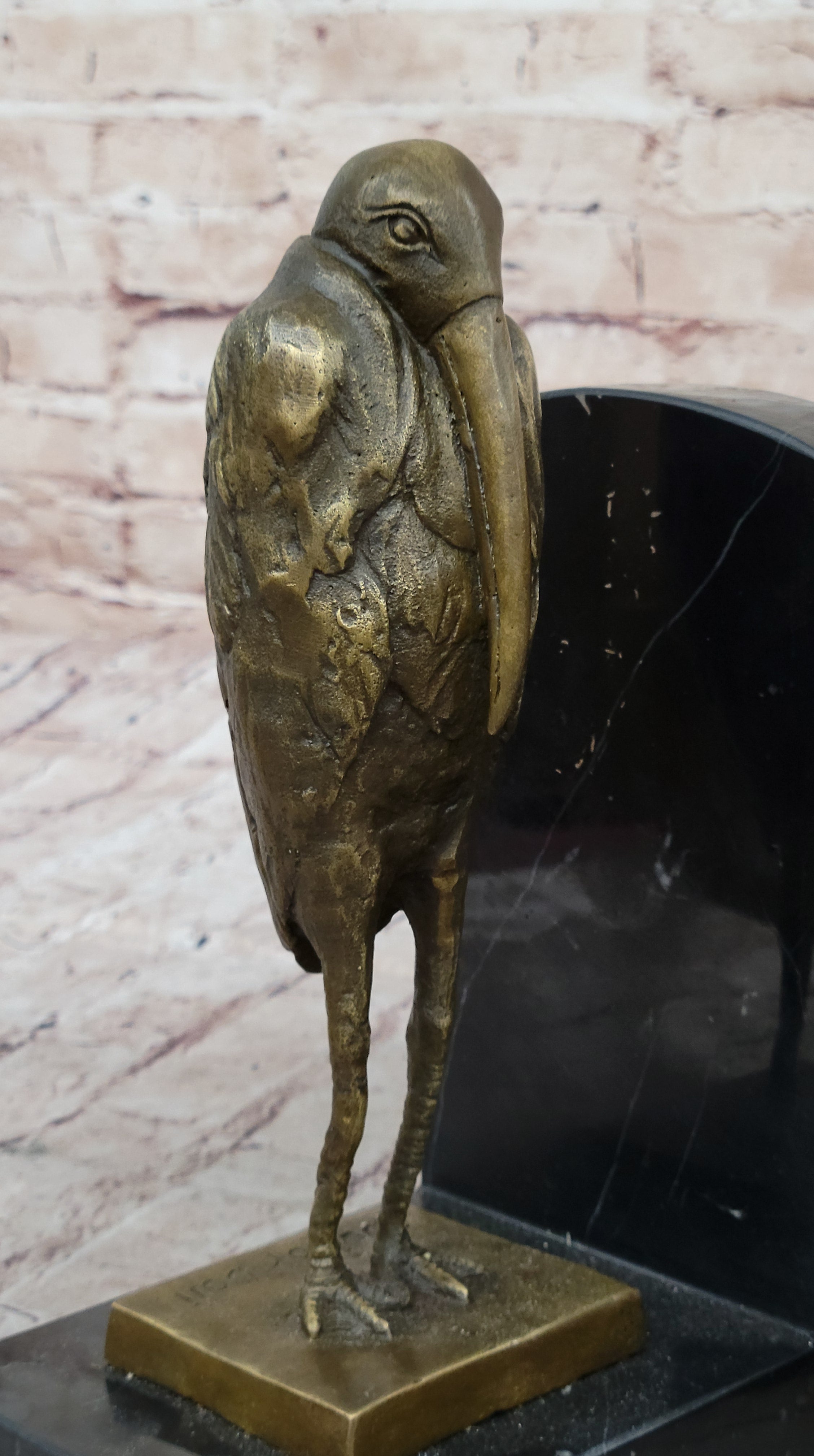 Salvador Dali Pelican Bookends Bronze Bird Lover Sculpture