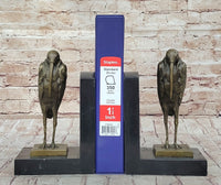 Salvador Dali Pelican Bookends Bronze Bird Lover Sculpture