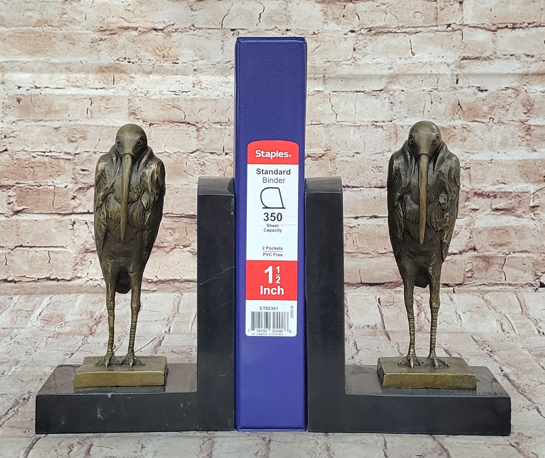 Salvador Dali Pelican Bookends Bronze Bird Lover Sculpture