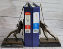 Gladiator with Shield & Spear Bronze Metal Bookend Sculptures 11" x 9"