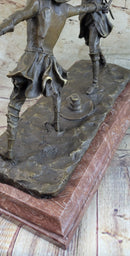 Fencing Duel Swordsmen Bronze Sculpture Rose Marble Base