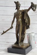 Perseus Holding Medusa Head Bronze Sculpture 15" x 12"