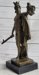 Perseus Holding Medusa Head Bronze Sculpture 15" x 12"
