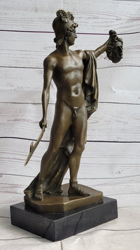 Perseus Holding Medusa Head Bronze Sculpture 15" x 12"