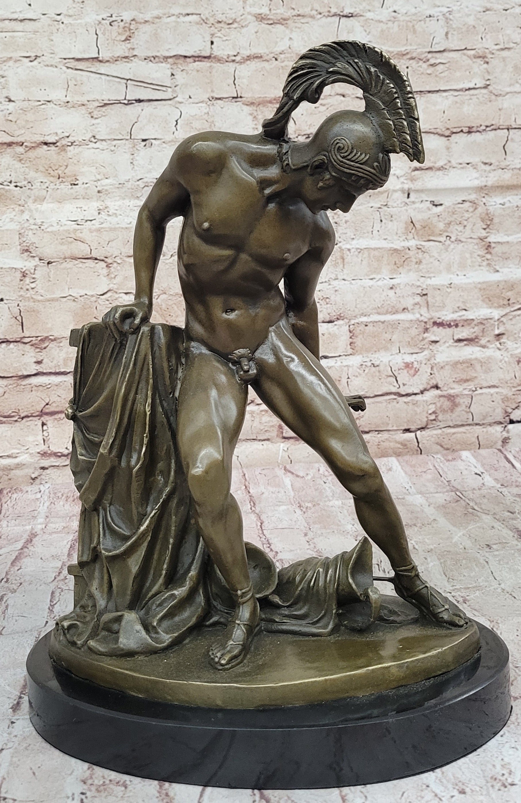 Achilles Hercules Leonidas Hoplite Warrior Bronze 14" X 10"