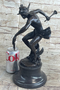 Mercury Hermes Giambologna Bronze Sculpture 11.5" x 12"