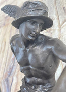 Mercury Hermes Giambologna Bronze Sculpture 11.5" x 12"