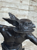 Mercury Hermes Giambologna Bronze Sculpture 11.5" x 12"