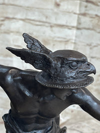 Mercury Hermes Giambologna Bronze Sculpture 11.5" x 12"