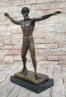 Poseidon Neptune Greek Roman God Nude Bronze Figure Sculpture Statue by Praxiteles