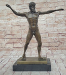 Poseidon Neptune Greek Roman God Nude Bronze Figure Sculpture Statue by Praxiteles