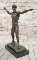 Poseidon Neptune Greek Roman God Nude Bronze Figure Sculpture Statue by Praxiteles