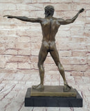 Poseidon Neptune Greek Roman God Nude Bronze Figure Sculpture Statue by Praxiteles