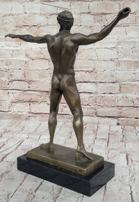 Poseidon Neptune Greek Roman God Nude Bronze Figure Sculpture Statue by Praxiteles