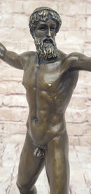 Poseidon Neptune Greek Roman God Nude Bronze Figure Sculpture Statue by Praxiteles