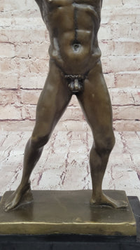 Poseidon Neptune Greek Roman God Nude Bronze Figure Sculpture Statue by Praxiteles