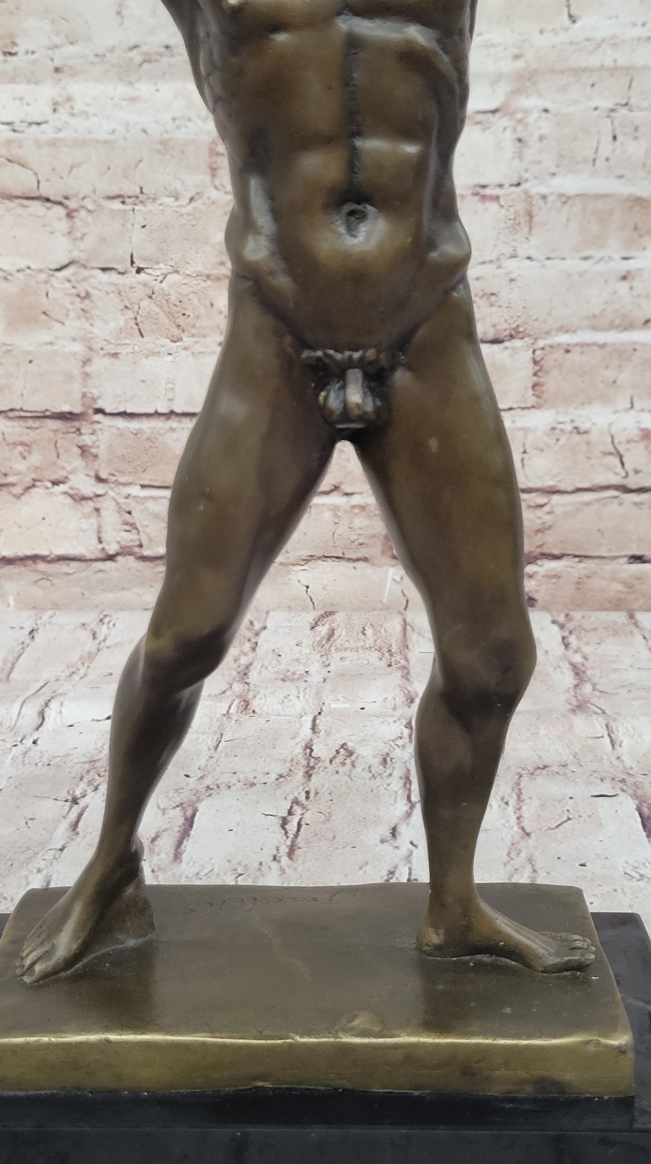 Poseidon Neptune Greek Roman God Nude Bronze Figure Sculpture Statue by Praxiteles
