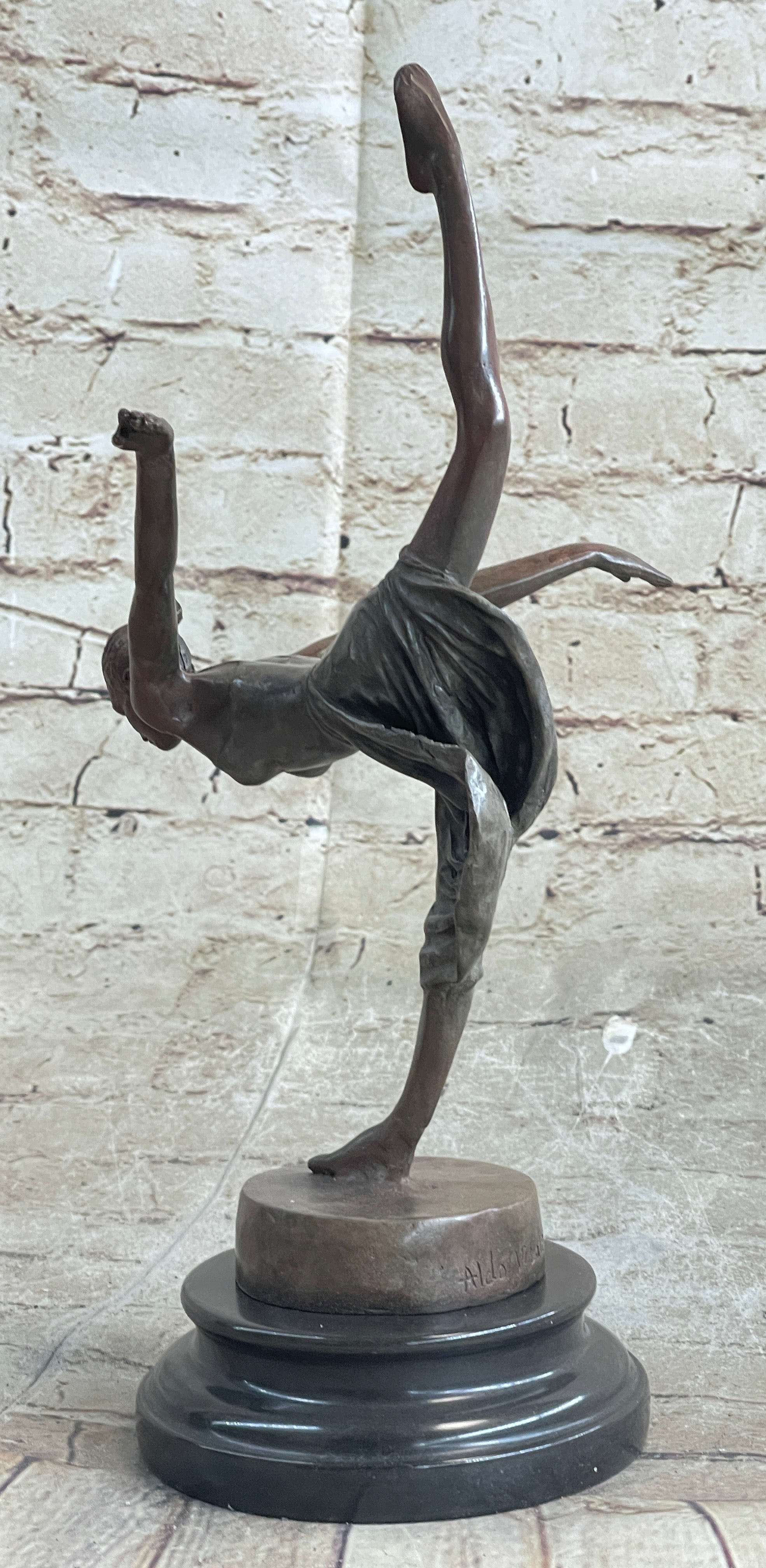Bronze Ballerina Dancer Sculpture by Aldo Vitaleh