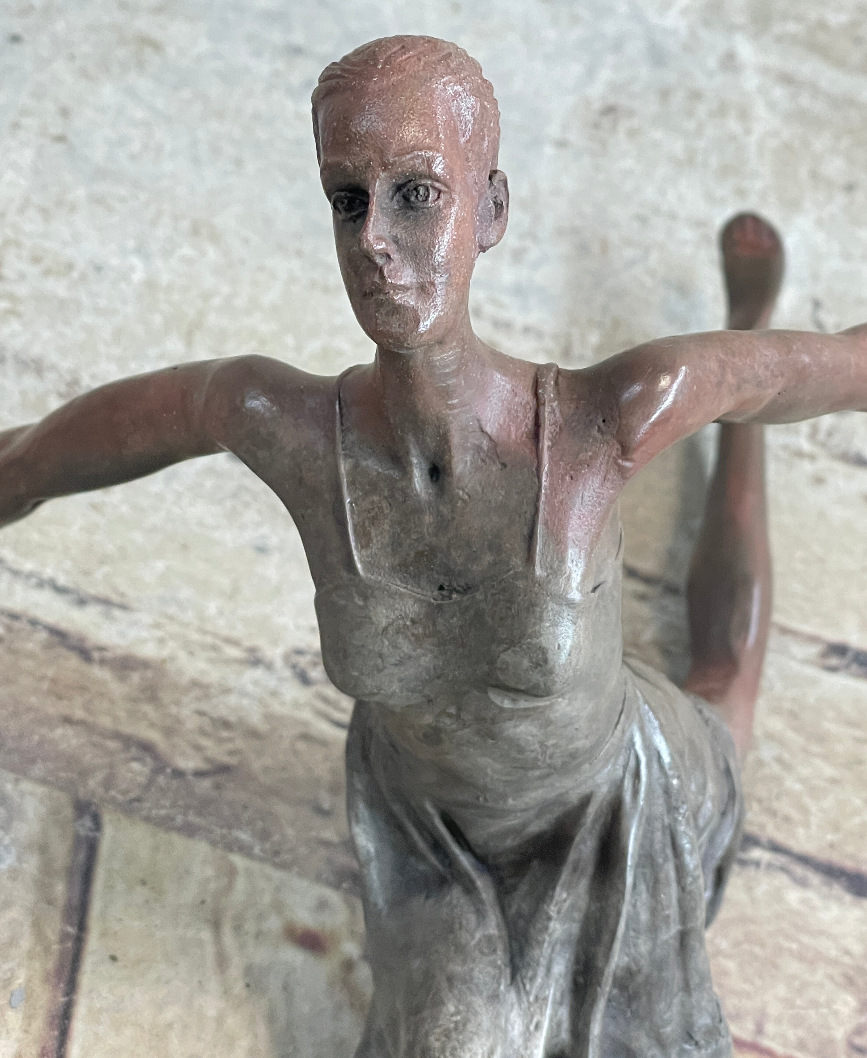 Bronze Ballerina Dancer Sculpture by Aldo Vitaleh