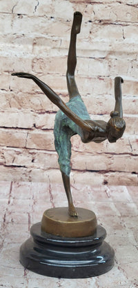 Hot Cast Bronze Dancer Girl w/ Green Patina - Aldo Vitaleh