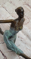 Hot Cast Bronze Dancer Girl w/ Green Patina - Aldo Vitaleh