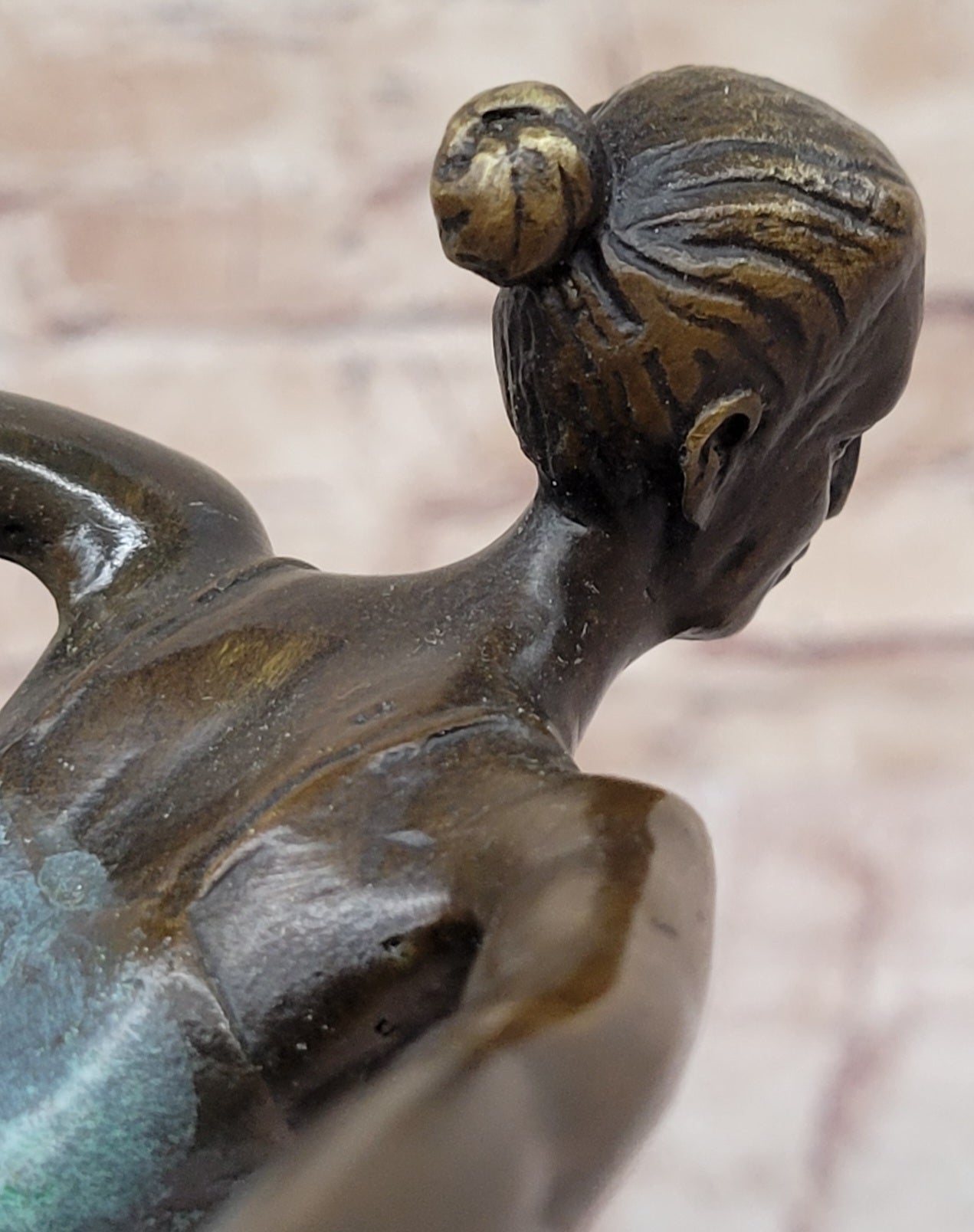 Hot Cast Bronze Dancer Girl w/ Green Patina - Aldo Vitaleh