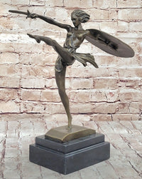 Amazonian Female Warrior Art - Bronze Sculpture by Bruno Zach