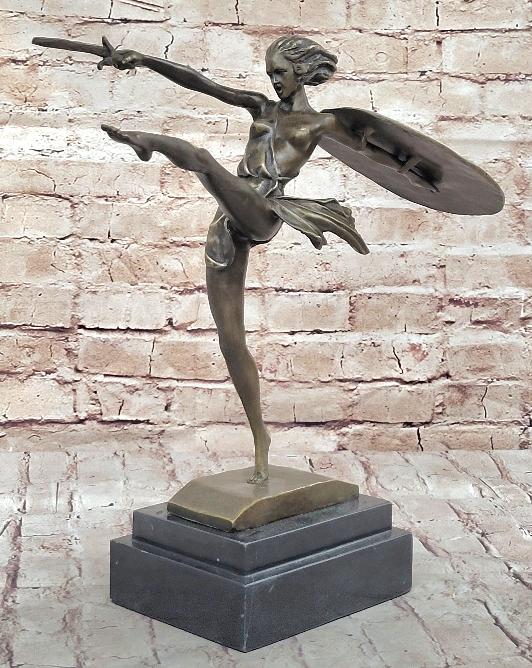 Amazonian Female Warrior Art - Bronze Sculpture by Bruno Zach