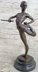 Ballerina Dancer Bronze Sculpture on Marble Base 14" x 8.5"