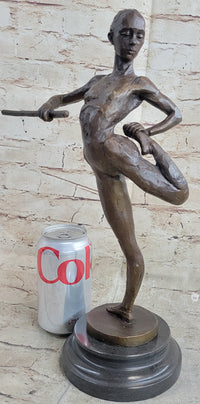 Ballerina Dancer Bronze Sculpture on Marble Base 14" x 8.5"