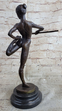 Ballerina Dancer Bronze Sculpture on Marble Base 14" x 8.5"