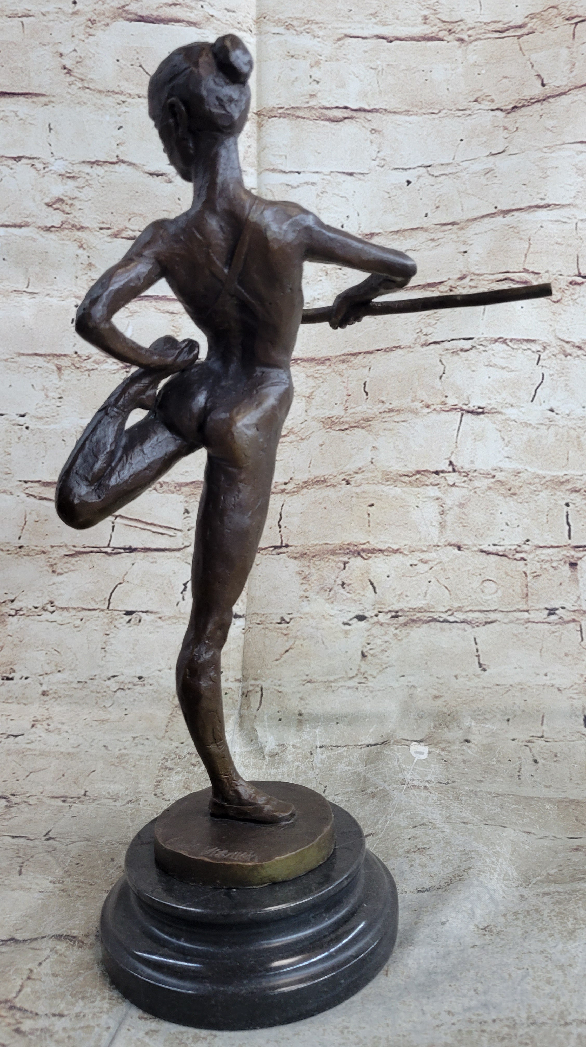 Ballerina Dancer Bronze Sculpture on Marble Base 14" x 8.5"