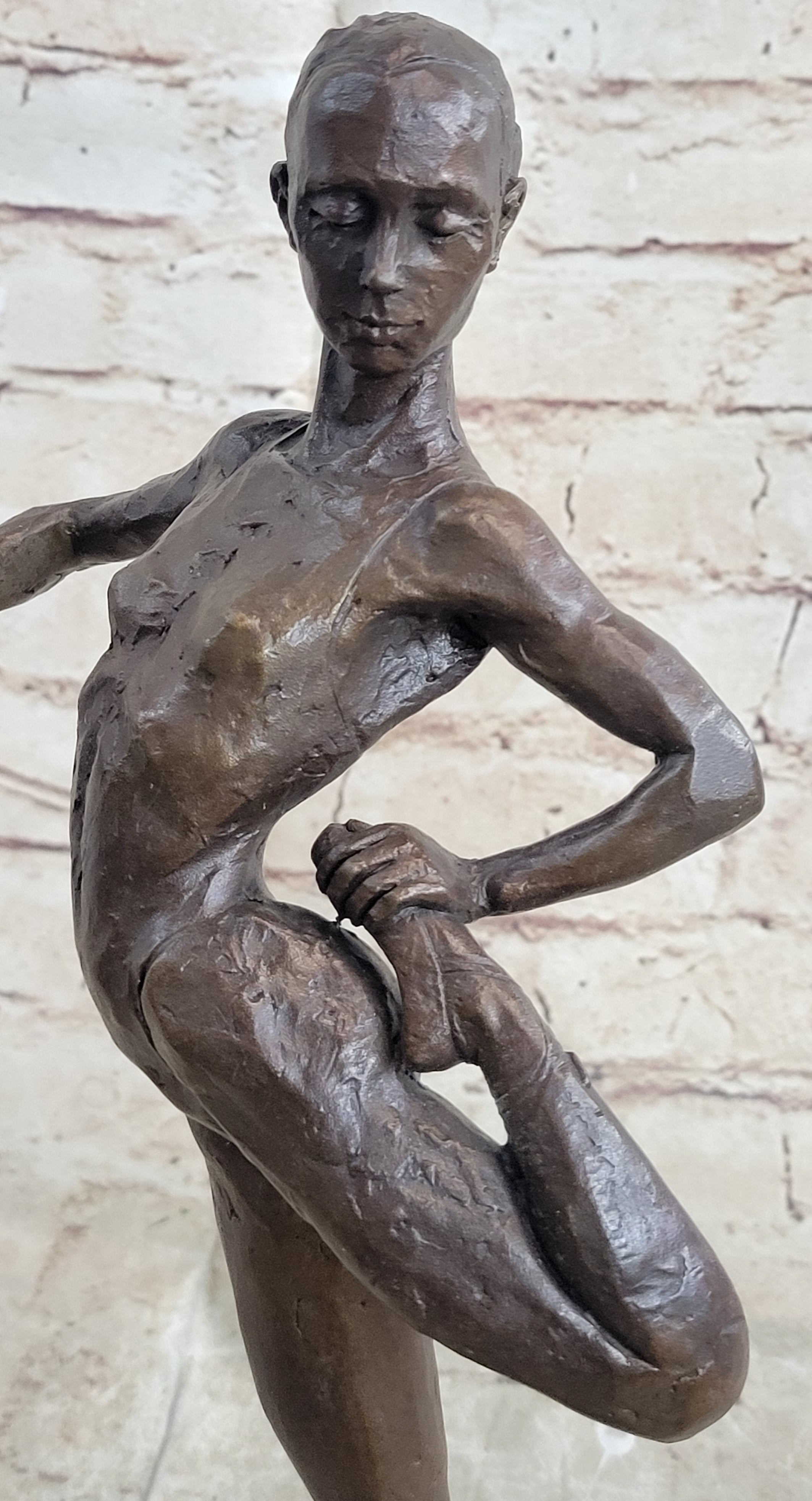 Ballerina Dancer Bronze Sculpture on Marble Base 14" x 8.5"