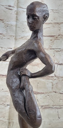 Ballerina Dancer Bronze Sculpture on Marble Base 14" x 8.5"