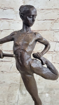 Ballerina Dancer Bronze Sculpture on Marble Base 14" x 8.5"
