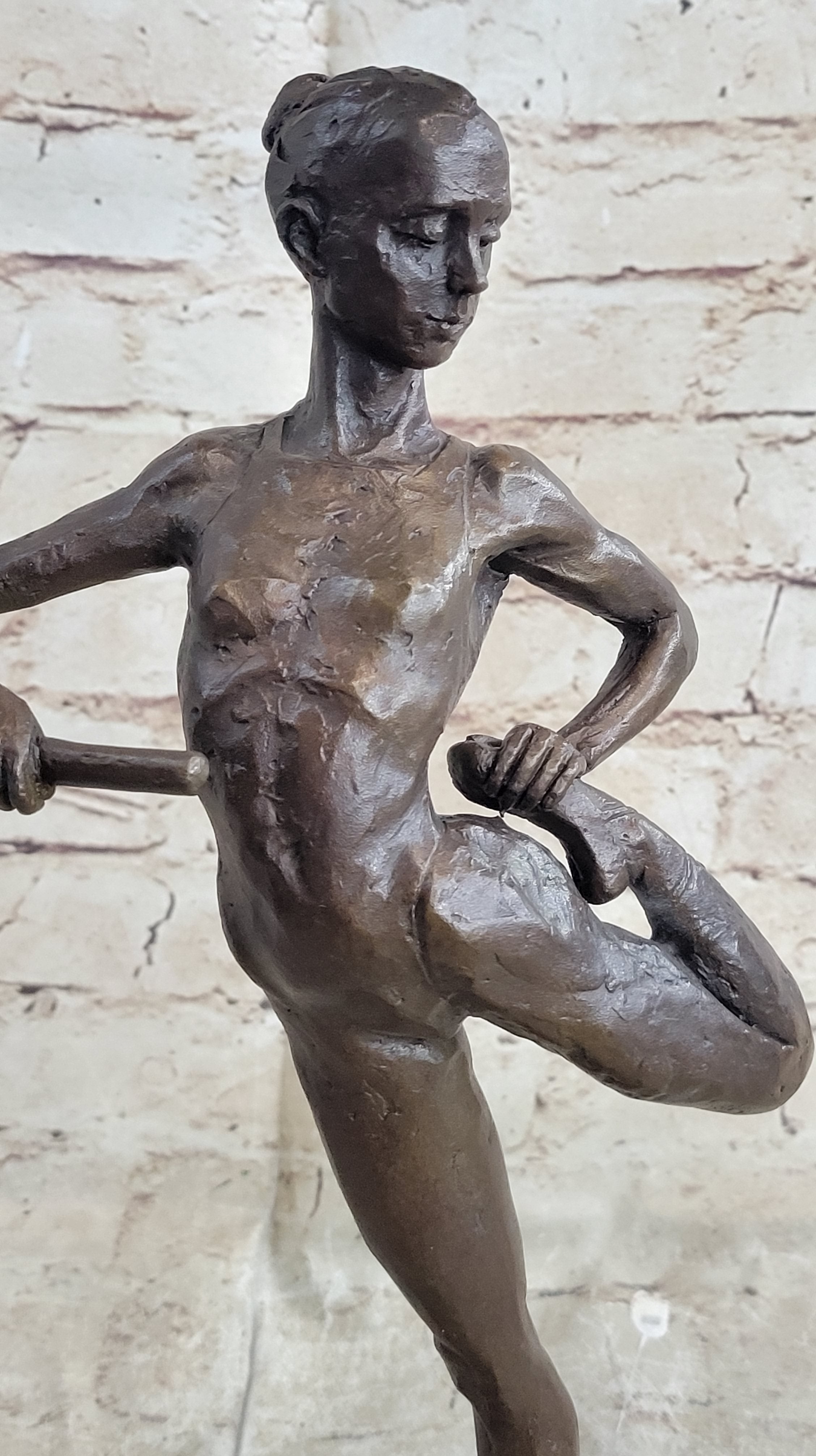 Ballerina Dancer Bronze Sculpture on Marble Base 14" x 8.5"