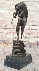 Native American Indian Woman Tribal Medicine Dance Shaman Bronze