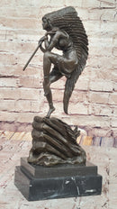 Native American Indian Woman Tribal Medicine Dance Shaman Bronze