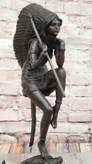 Native American Indian Woman Tribal Medicine Dance Shaman Bronze