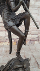 Native American Indian Woman Tribal Medicine Dance Shaman Bronze