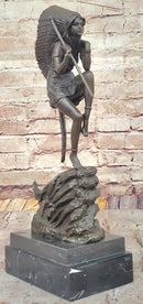 Native American Indian Woman Tribal Medicine Dance Shaman Bronze