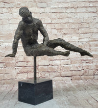 Man with Chess Figures Bronze Metal Sculpture Salvador Dali 17"