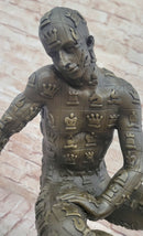 Man with Chess Figures Bronze Metal Sculpture Salvador Dali 17"