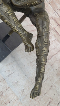 Man with Chess Figures Bronze Metal Sculpture Salvador Dali 17"