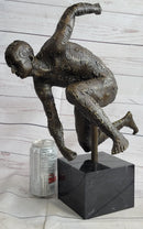 Running for the Money Bronze Metal Sculpture Statue of Man Covered in Currency Symbols 17" x 17"