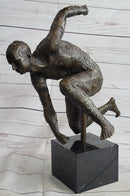 Running for the Money Bronze Metal Sculpture Statue of Man Covered in Currency Symbols 17" x 17"