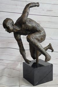 Running for the Money Bronze Metal Sculpture Statue of Man Covered in Currency Symbols 17" x 17"